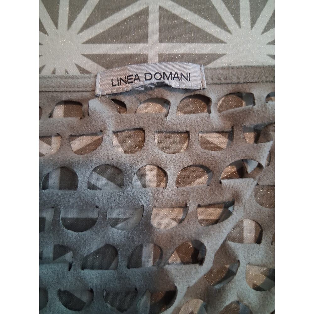 Linea Domani Gray Microfiber Lazer Cut Draped Cardigan Sweater L/XL - Picture 5 of 7